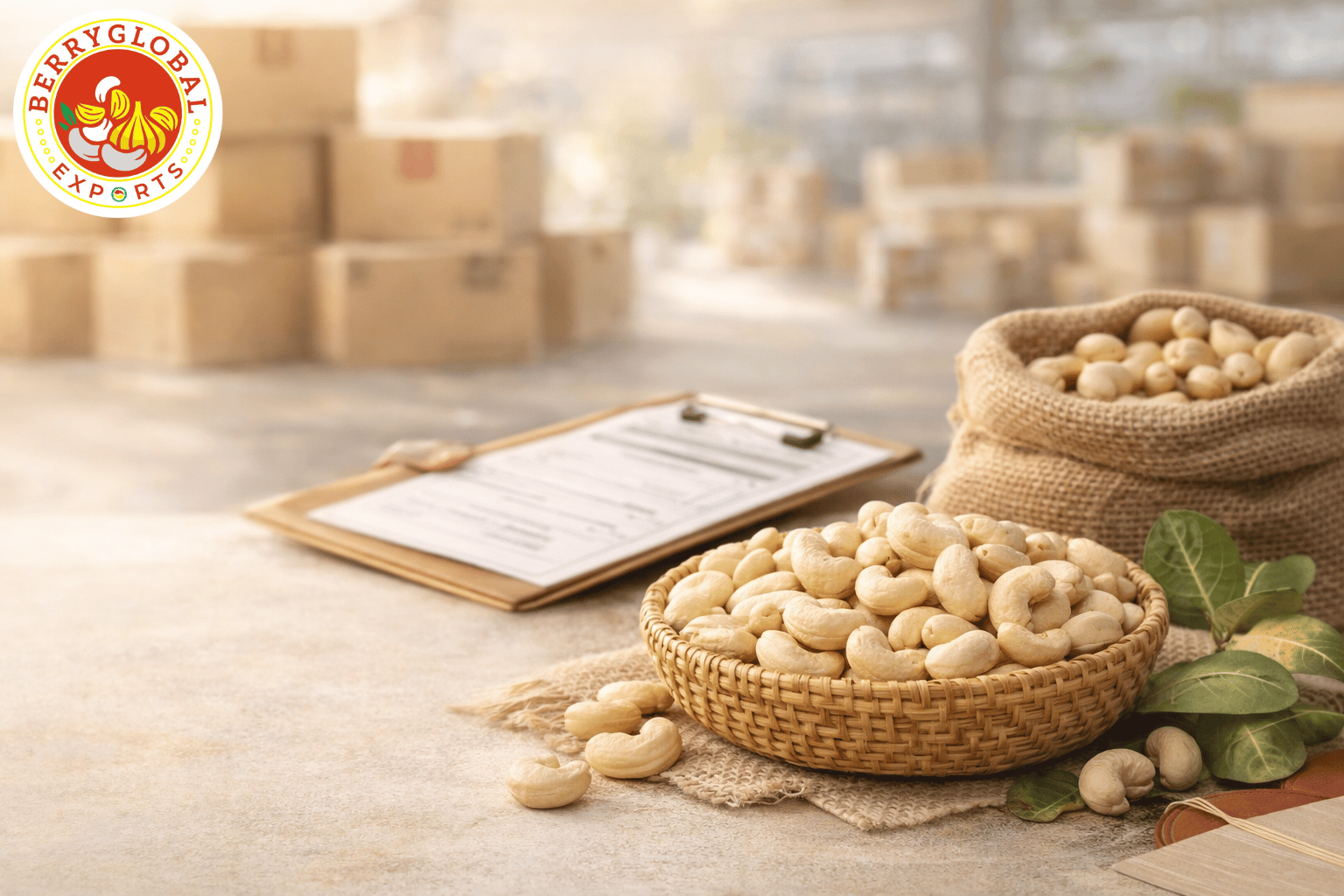 Berry Global Exports premium cashew export packaging and kernels